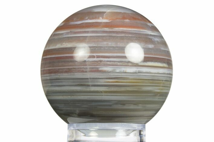 Polished Banded Brazilian Agate Sphere - Waterline Agate #311748